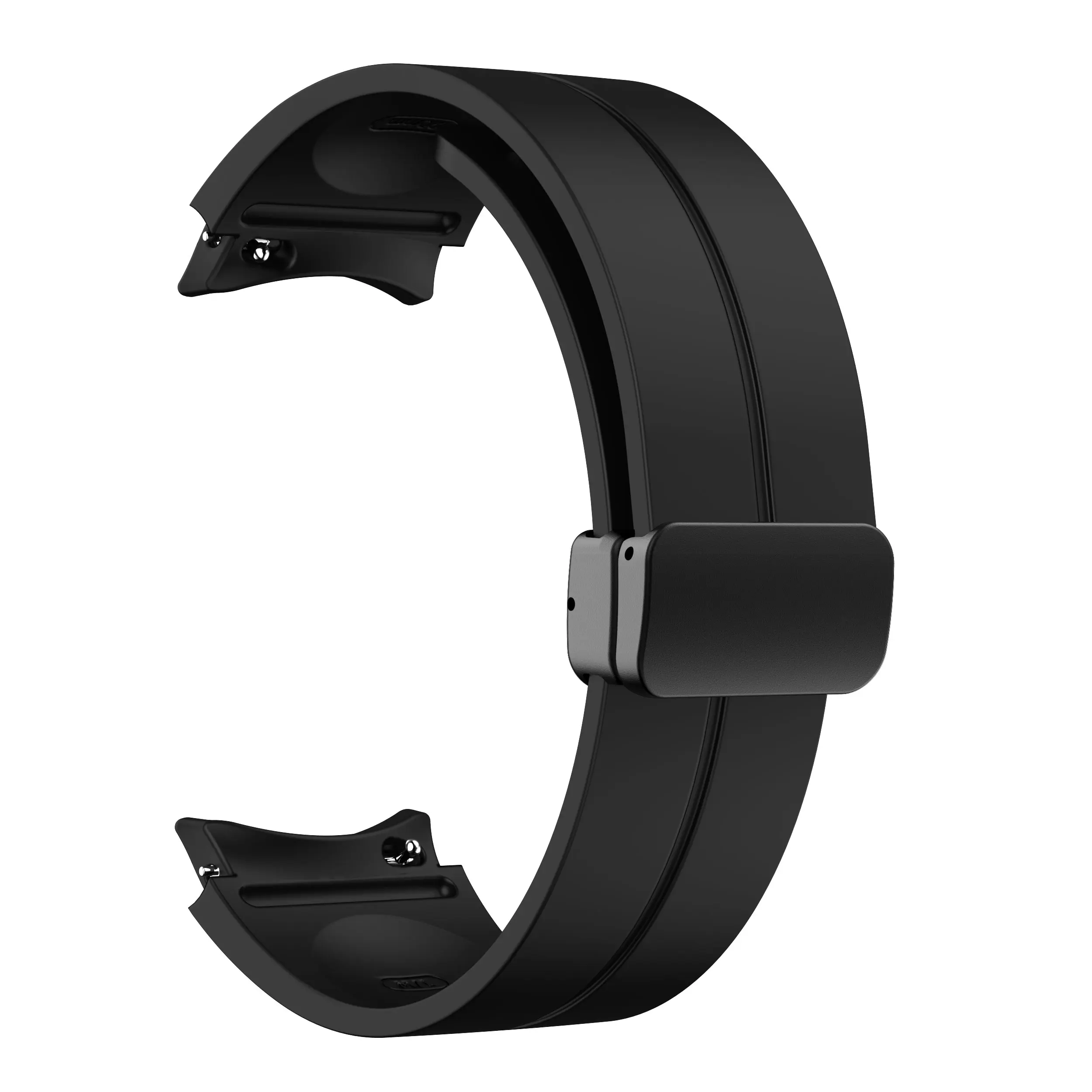 Magnetic D Buckle Silicone Band For Samsung Galaxy Watch 6 5 Pro 4 Classic 47mm 45mm 44mm 40mm Sports Strap Replacement Bracelet