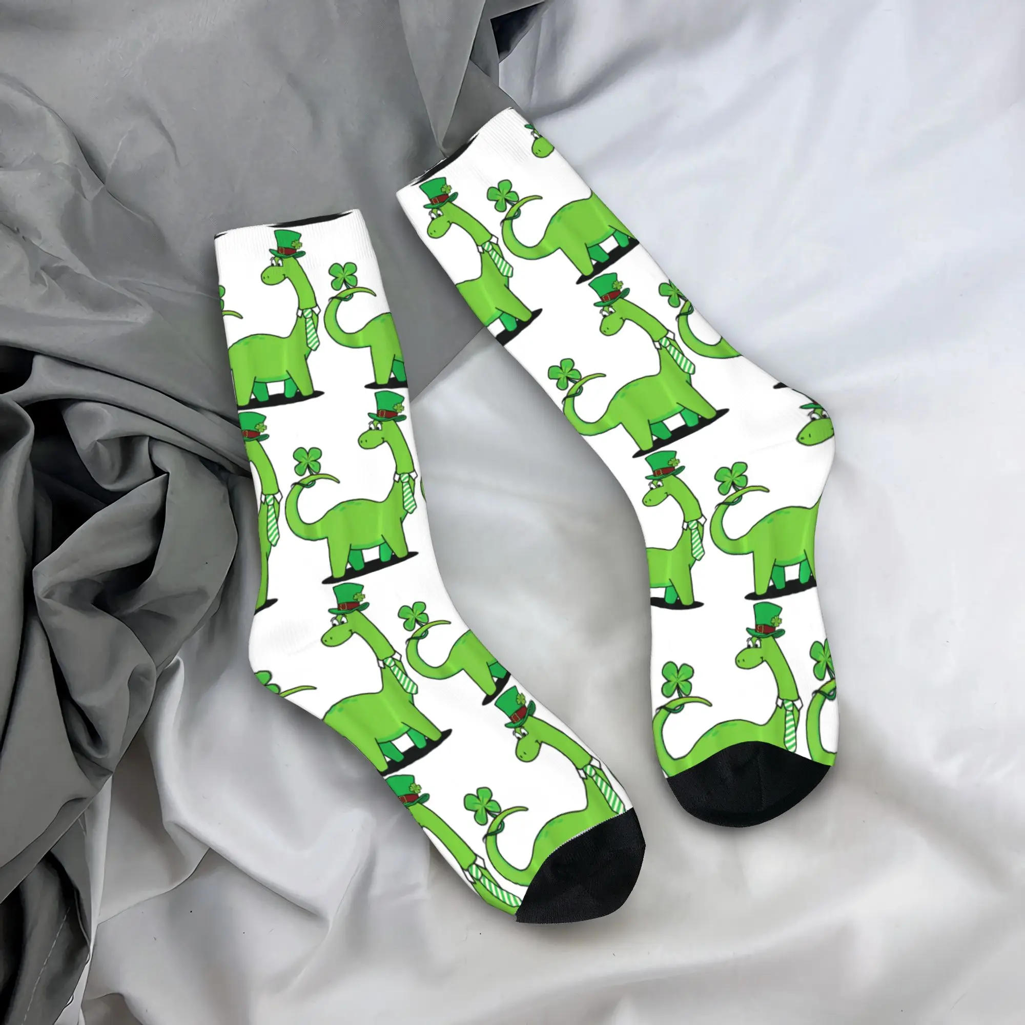 

Носки Dino St Patricks Day, осенние носки, забавные качественные носки для пар, нескользящие носки с графическим рисунком для скейтборда
