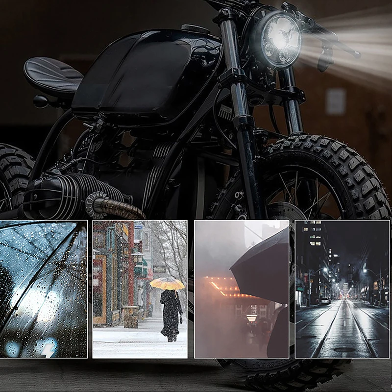 

New3 Eyes LED Motorcycle Spotlight Work Lamps Dual Color Hi/Low Beam Fog Light For Cars SUVs Trucks Mini Lens Driving Light