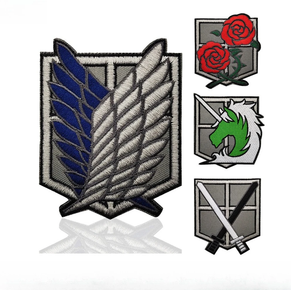 Wing Shield Embroidered Patch Set, Hook and Loop Decorative Patches for Backpack Jacket Hat
