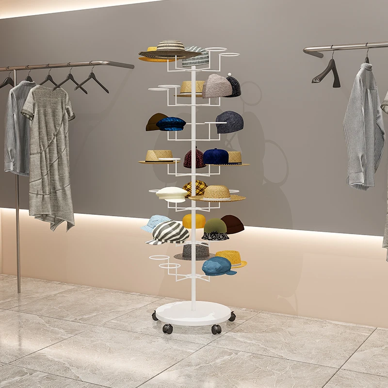 #Hat display rackFloor-to-ceiling women's clothing children's mother and baby storage Hat rack Hanging hat holder Multi-layer go