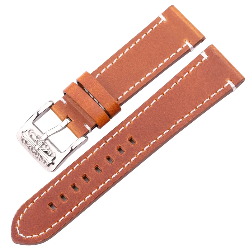 DUTRIEUX Rindsleder-Uhrenarmband für Huawei Samsung Galaxy Watch 4 3 Armband Damen Herren 20 mm 22 mm 7 Farben Vintage-Uhrenarmband 8