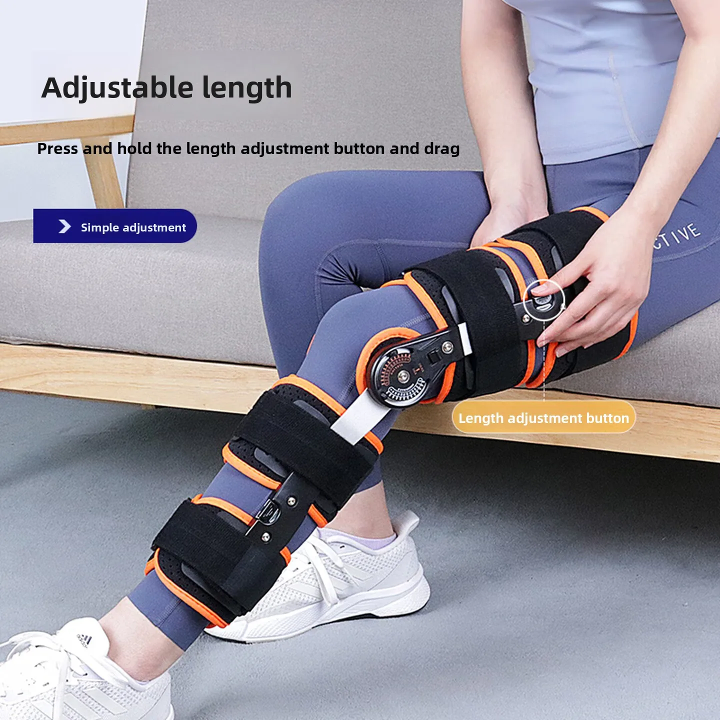 Adjustable Knee Rehabilitation Brace Large Angle Support for Lower Limb Exercise Knee Fracture Recovery Daily Use 무릎 보조기