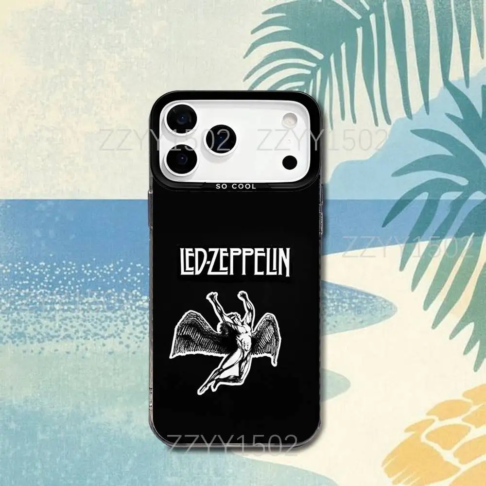 Чехол для телефона L-Led Rock Z-ZeppelinS для iPhone 17,16,15,14,13,12,X,8,Pro,Max,Plus,SE4,Air,Mini HD Black IMD Matte