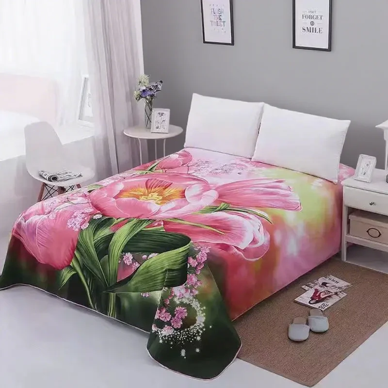 

1pc Flower 3D large sandblasted soft bed sheet 245x245cm wedding bed sheet thickened bed sheet without pillowcase