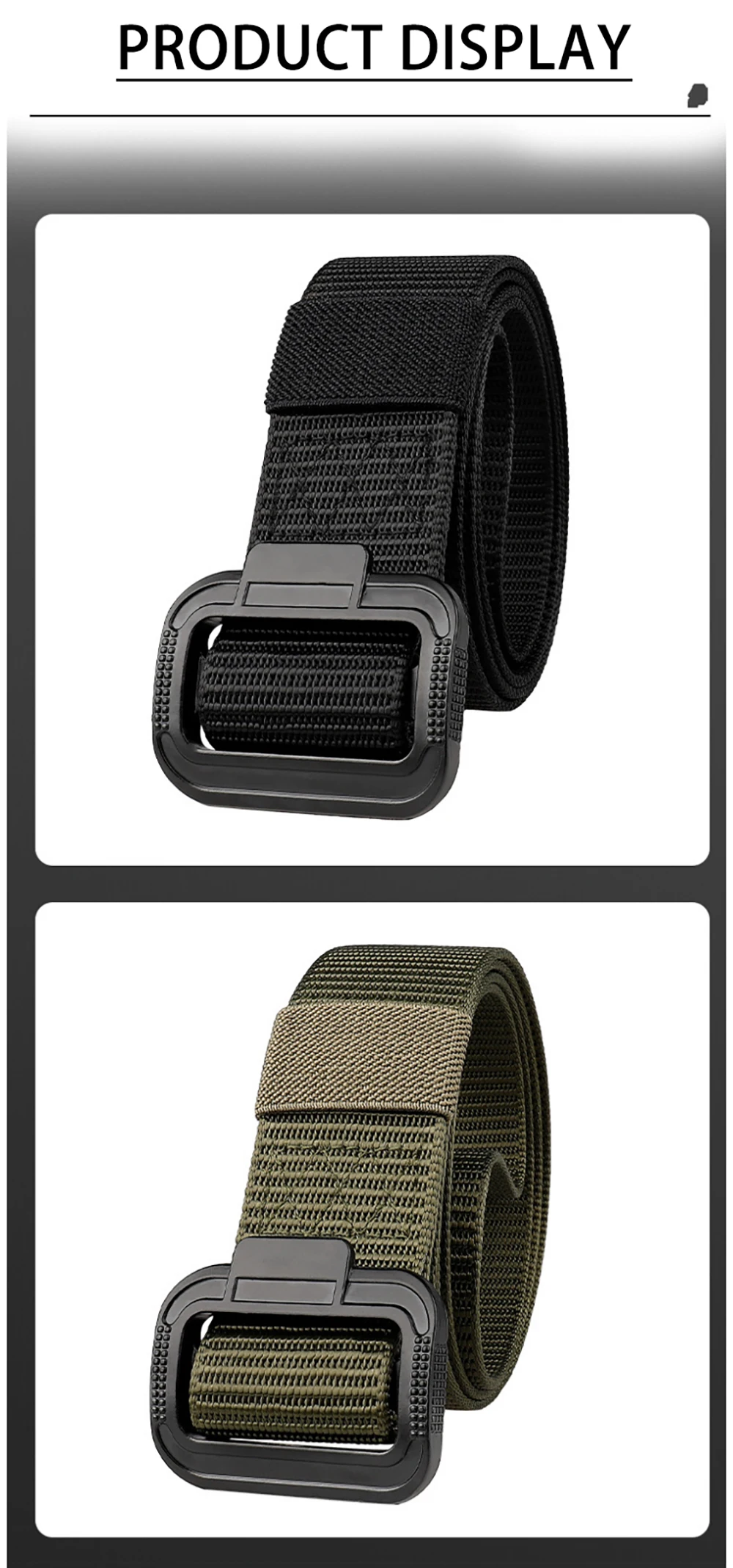 Herrengürtel, Nylonimitat, taktischer Gürtel, lässig, vielseitig, Metallschnalle, Gürtel, Outdoor-Sport, Segeltuchgürtel, gepaart mit Jeansgürtel – Detail 5
