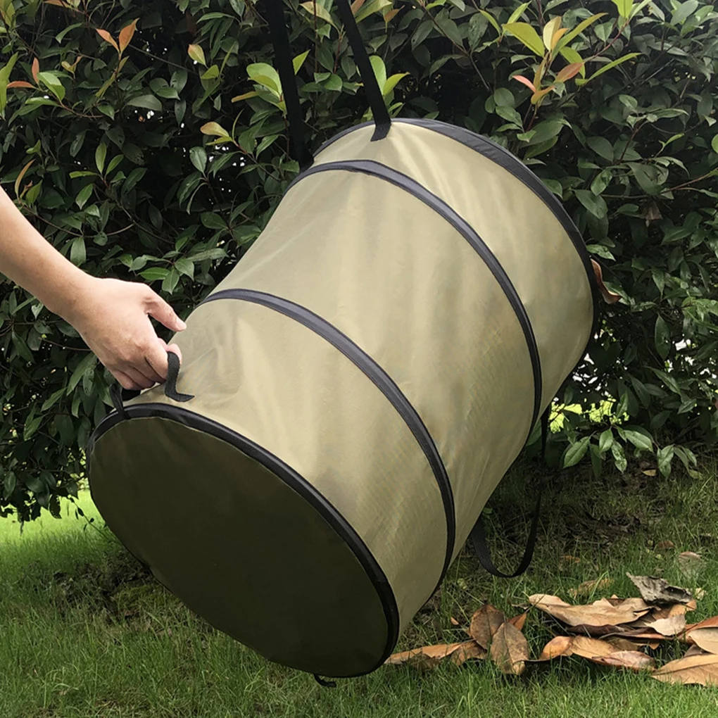 Portátil dobrável lixeira, Open-Up lata de lixo, Camping e Jardim, fácil de levantar, Jardim Leaf Bags, 10 galões, 24 galões, 30 galões