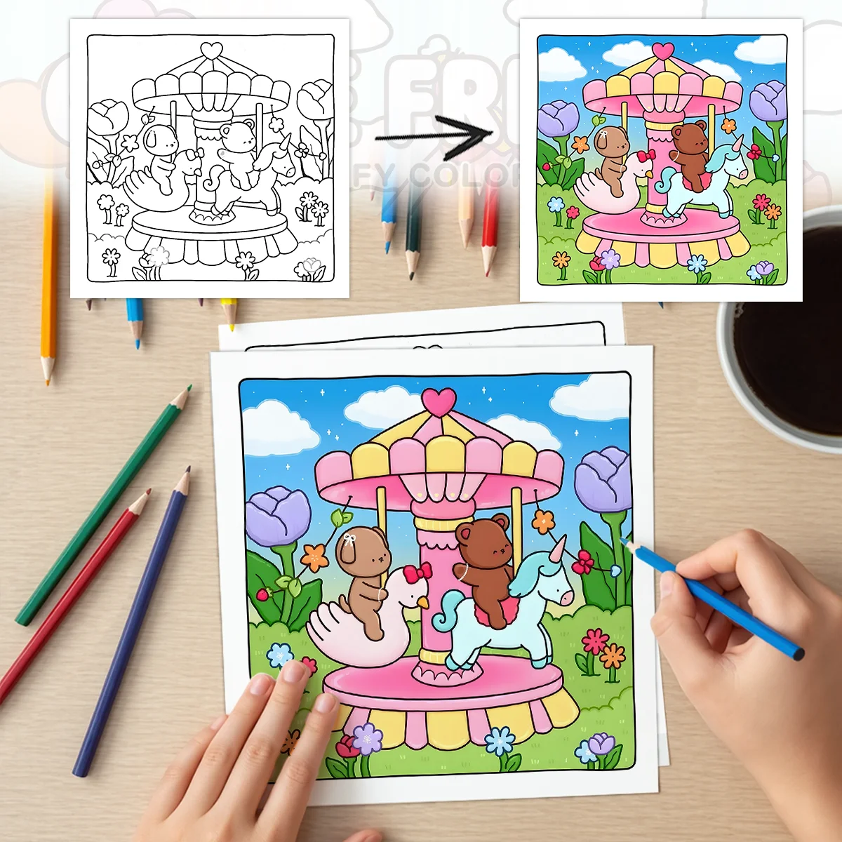 CLOSE FRIENDS Coloring Book for Adult Featuring Bold-easy Pattern for Relaxation Kids Educational DIY Painting Drawing Book