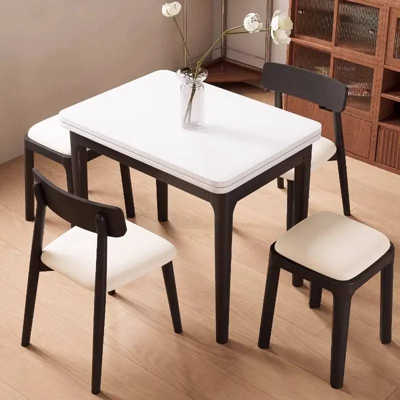 

Nordic Designer Dining Table Decorations Foldable Solid Wood Kitchen Dining Table Restaurant Modern Tavoli Da Pranzo Furniture