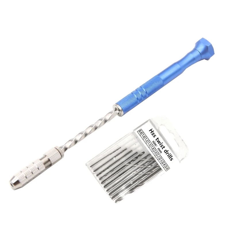 DIY Tools Set for Epoxy Resin Crafts Blue Semi Automatic Pin Hand Twist Drill Dropship