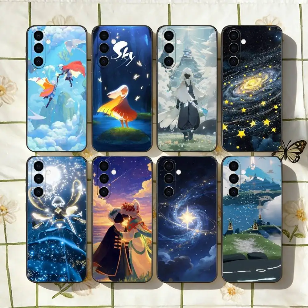 S-Sky Children of the Light Phone Case Black Silicone Soft For Samsung Galaxy A73,A72,A71,A70,A53,A52,A51