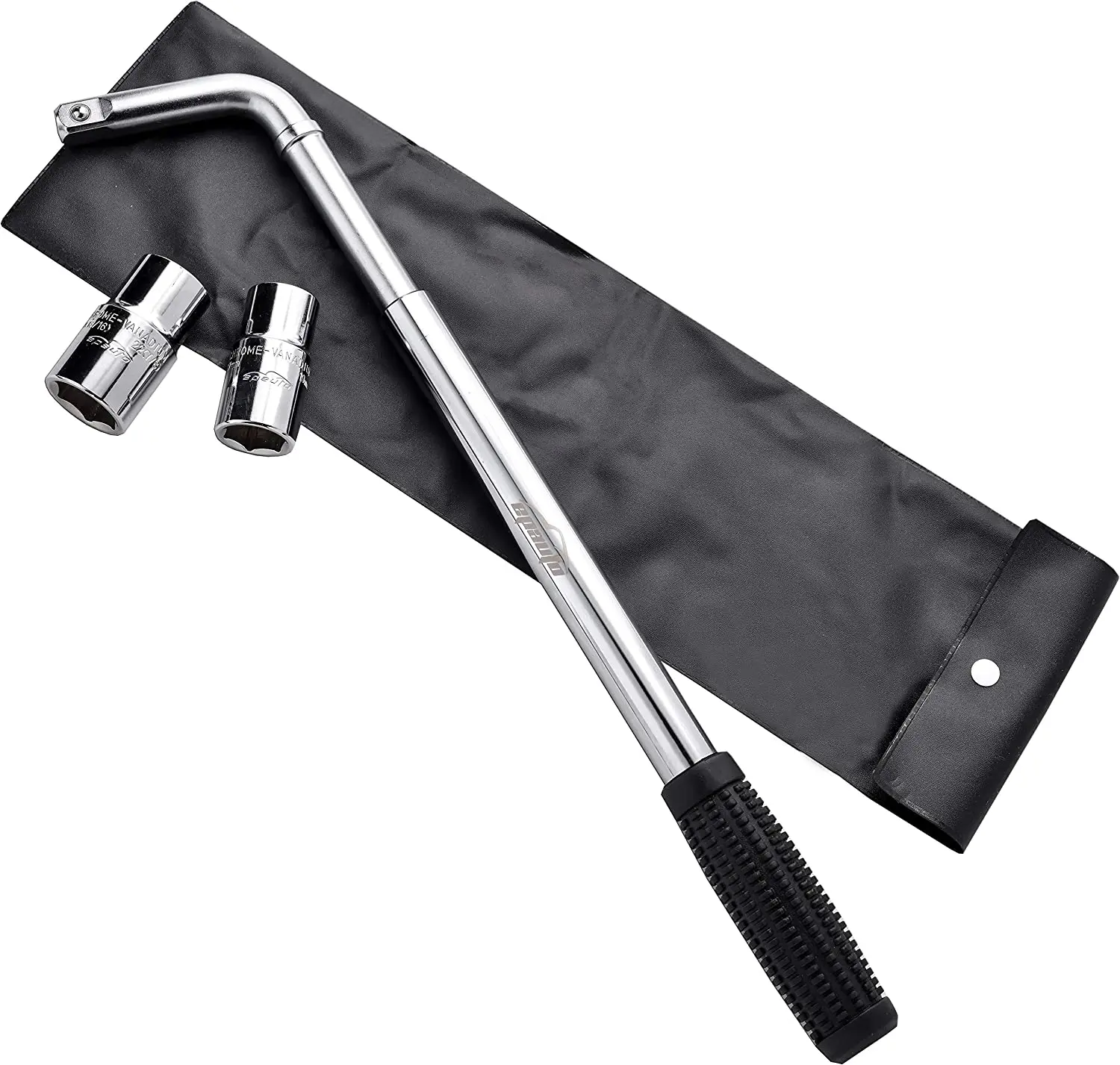 Telescoping Lug Wrench, Wheel Wrench with CR-V Sockets (17/19, 21/22mm)