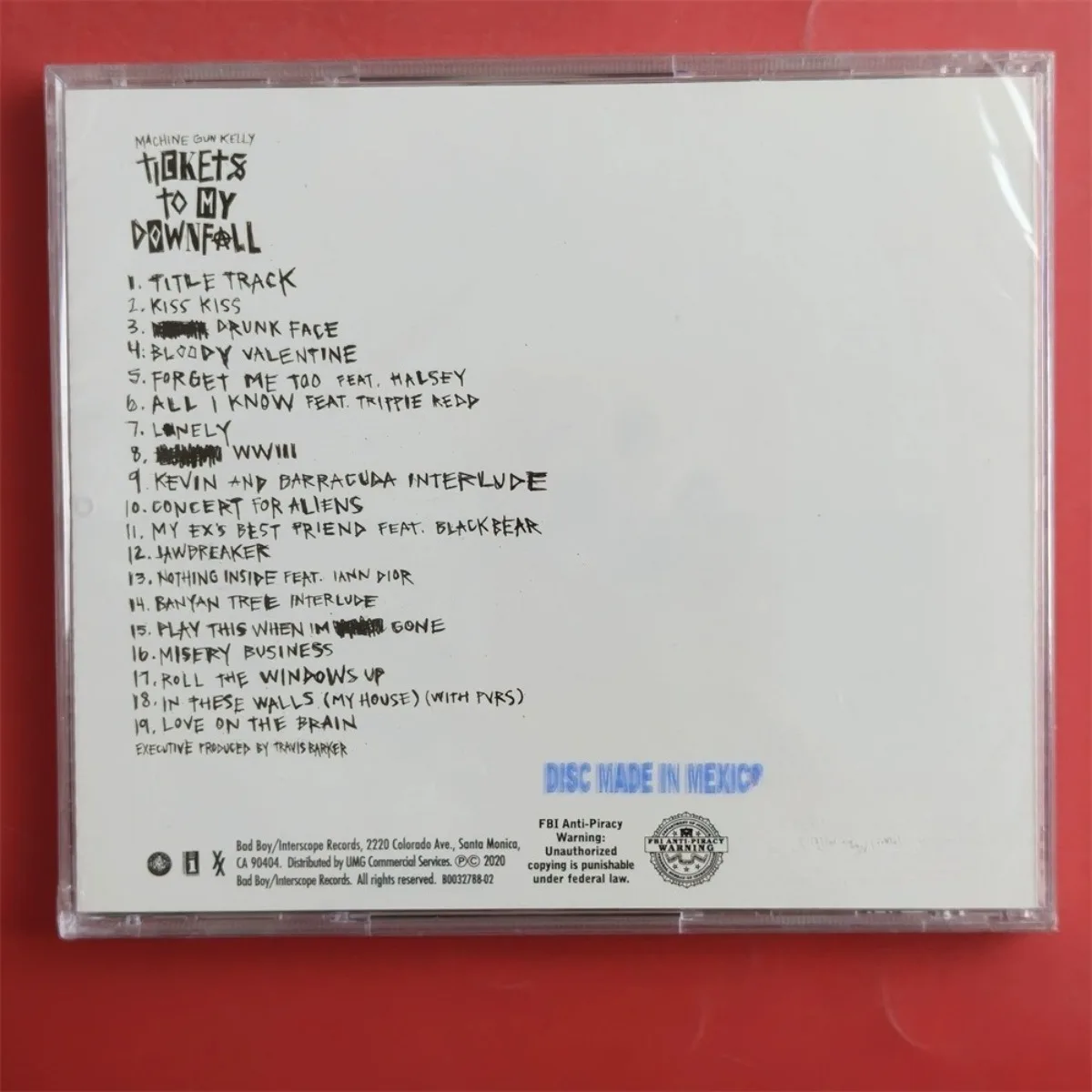 قرص مضغوط ألبوم Machine Gun Kelly "Tickets To My Downfall" (النسخة المكسيكية) - قرص موسيقى Pop-Punk لمحبي MGK وجامعي البانك #2