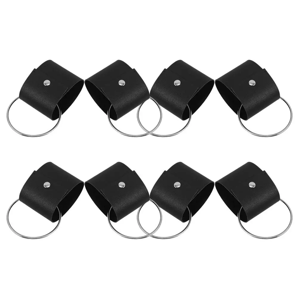 

8Pcs PU Towel Ring Holder Strong Metal Buckle Clips for Kitchen Bathroom Oven Door Rack Household Towel Storage and