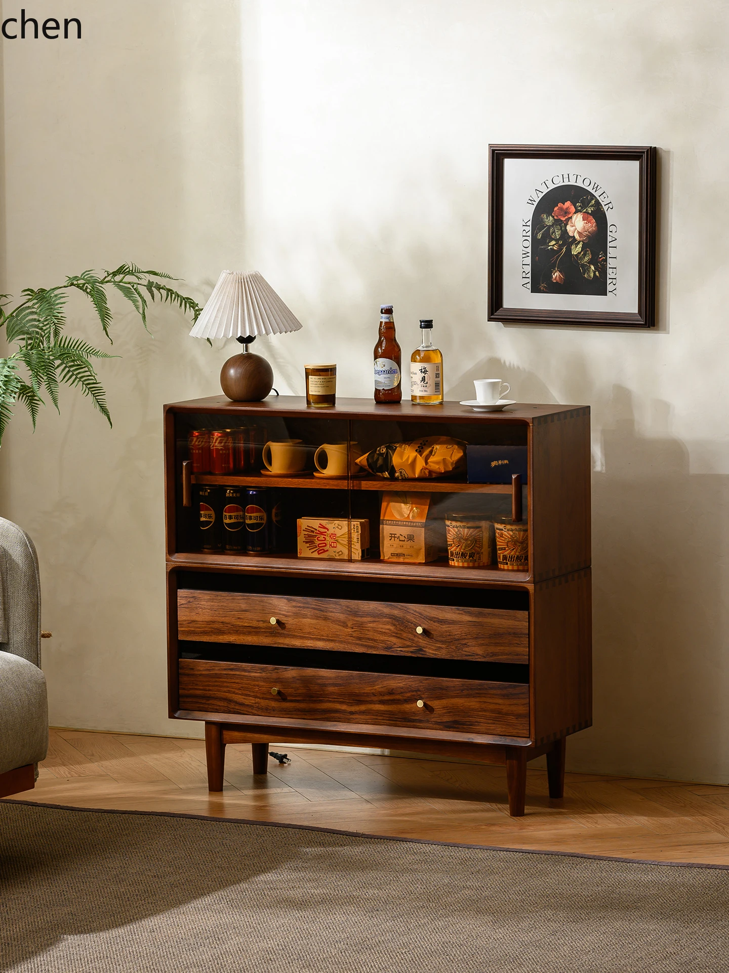 HT Solid Wood Display Shelf Multi-layer Storage Display Multi-treasure Cabinet Study Room Books Calligraphy