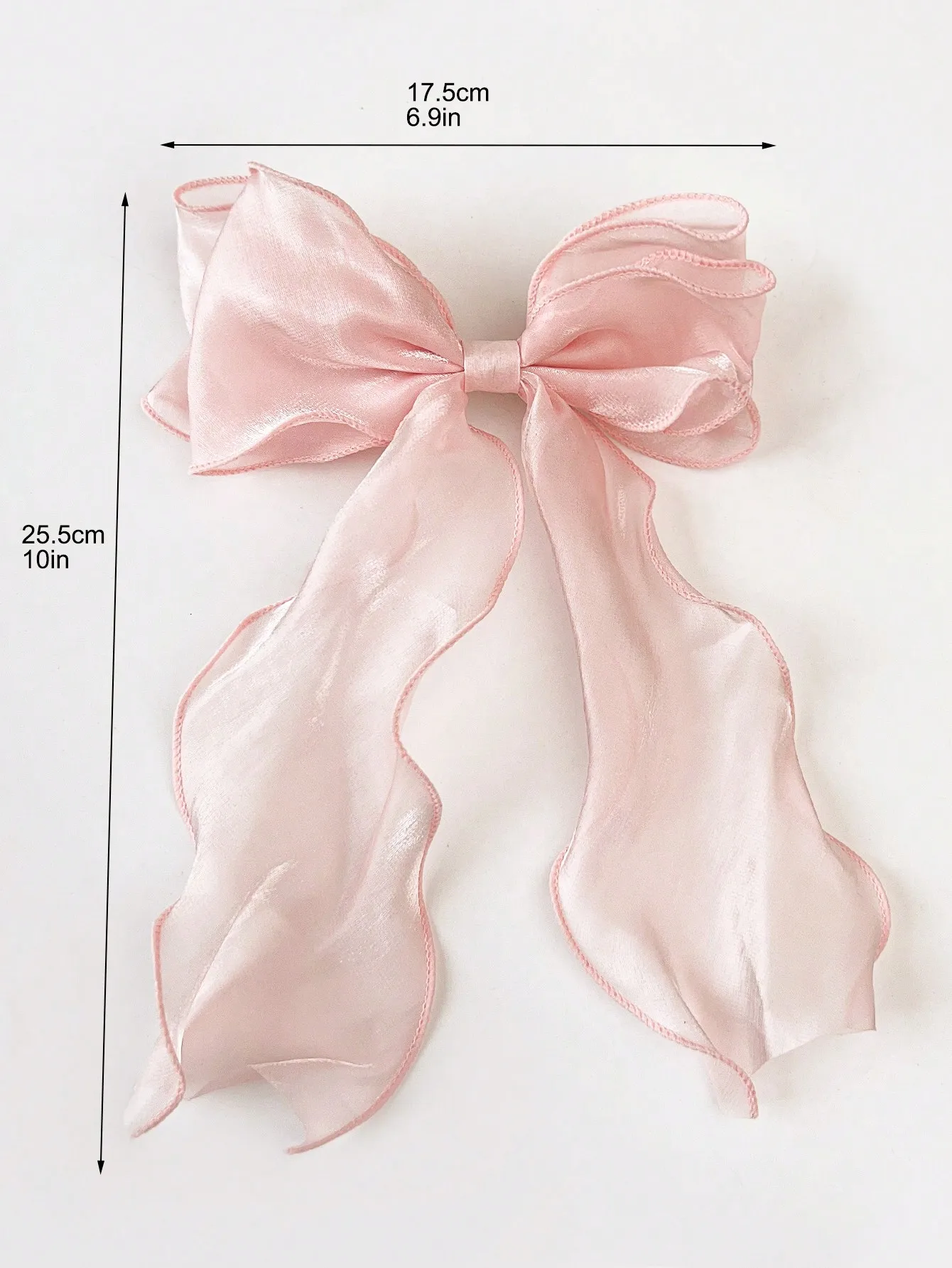 1 Stück blauer Satin, extra langes Band, Haarschleife, Haarschmuck für Frauen und Mädchen, Seiden-Haarspangen, Haarspange für dickes, dünnes Haar – Detail 9