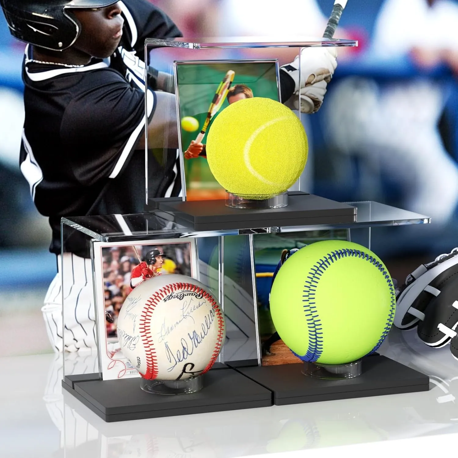 

Прозрачная подставка для бейсбольного софтбола, сувенирная витрина, размер продукта: 100*120*120 мм