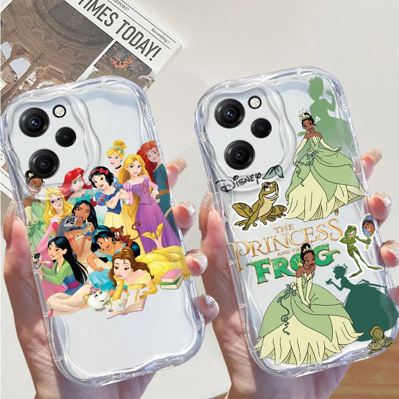 Disney Princess Funny Cream Phone Case para Redmi Note 13, 12, 11, 10, 9, 8, 10T, 11T, 11S, 12S Pro Max Plus, 4G, 5G