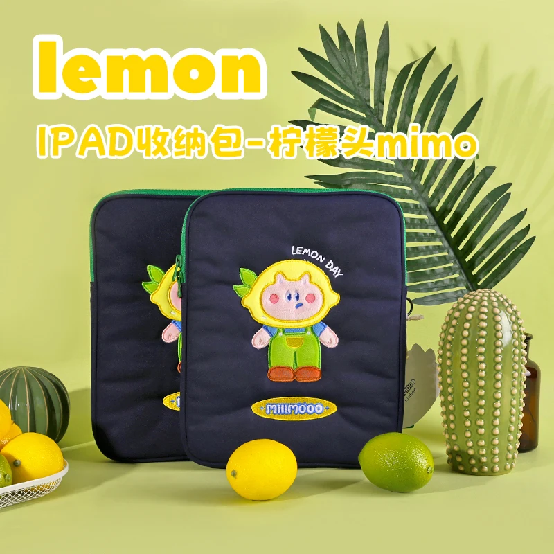 Kinbor Cartoon Kawaii Ipad Storage Bag Cover Case Portable Large-Capacity protective Bag For Apple Huawei Tablet Xiaomi Handbag