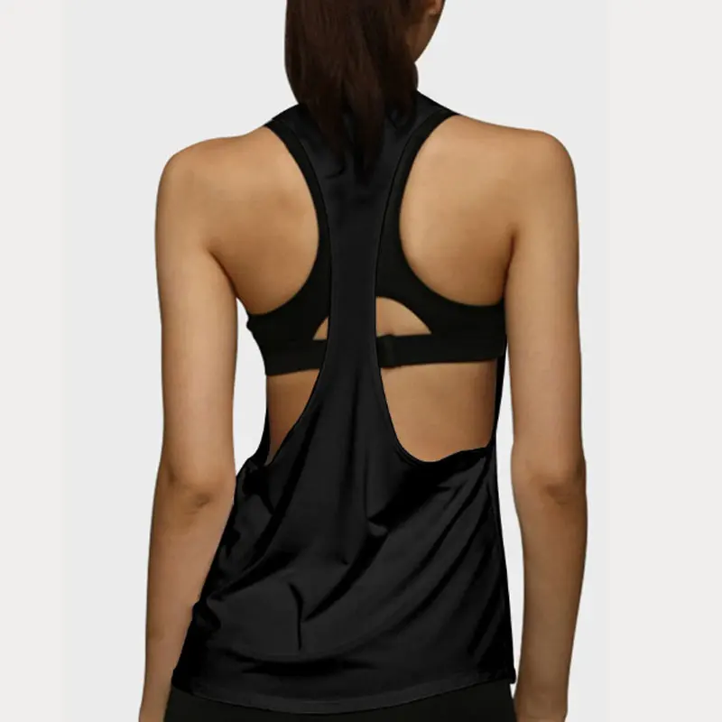 سترة رياضية نسائية للياقة البدنية من Smock سترة رياضية على شكل حرف T سريعة الجفاف بدون أكمام للجري