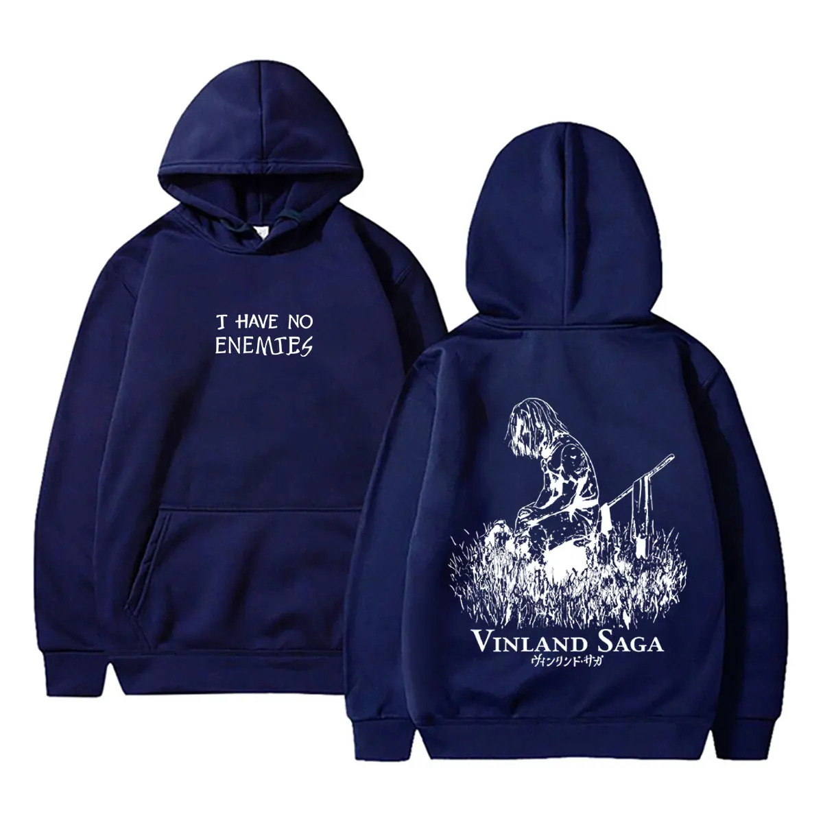 Anime Vinland Saga Thorfinn Ich habe keine Feinde Grafik-Hoodie Herren Damen Manga Lässiger Oversized Hoodie Vintage Streetwear – Detail 5