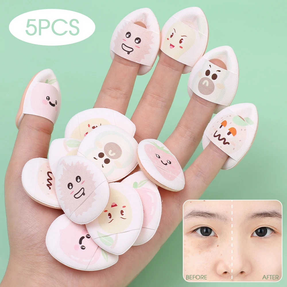 Cartoon Mini Finger Powder Puff 5/10PCS Detail Makeup Sponge Foundation Concealer Cosmetic Puff strumenti di bellezza per il trucco professionale