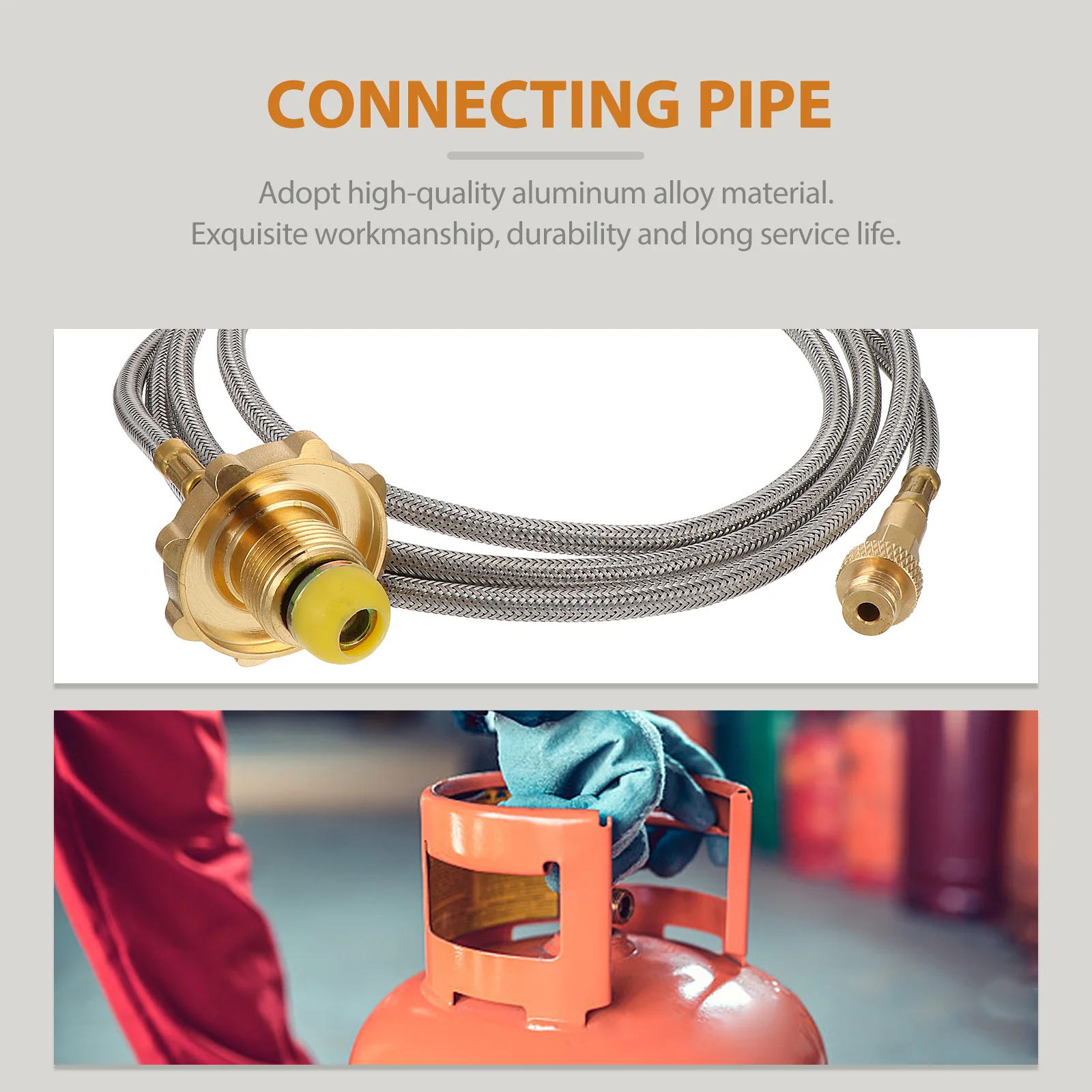 

1pc Gas Extension Hose Propane Tank Adapter For Bbq Camping Picnic Liquefied Gas Connecting Connector Outdoor Cooking Supplies