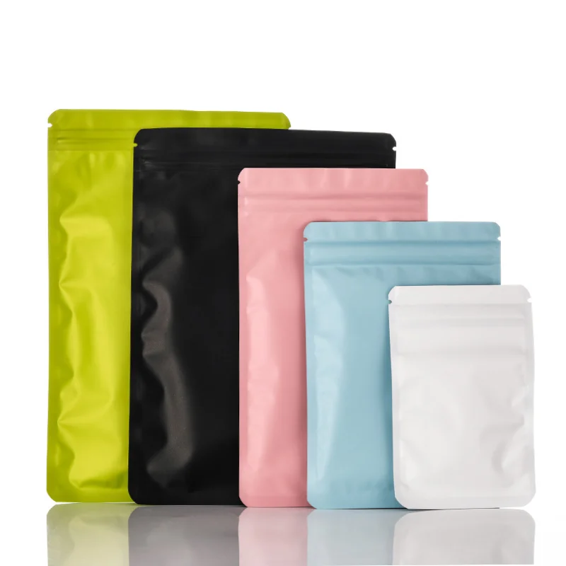 20-50 pièces Sacs d'emballage plats à fermeture éclair en Mylar métallisé double face, anti-odeur, thermoscellables, en aluminium et plastique