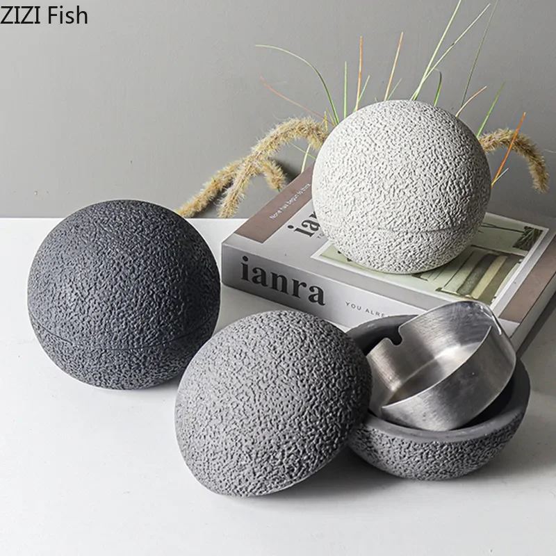 Planet Ashtray Light Luxury Cement Cigar Ashtray Creative Anti Ash Fly Office Decoration Home Lighter and Smoking Accessories