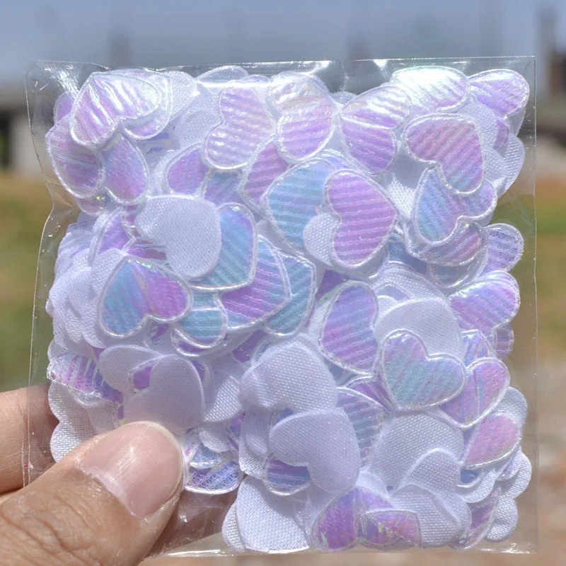 500Pcs AB Color Heart Shape Patch for Wedding/Party/Christmas Decoration Appliques Craft DIY Accessories