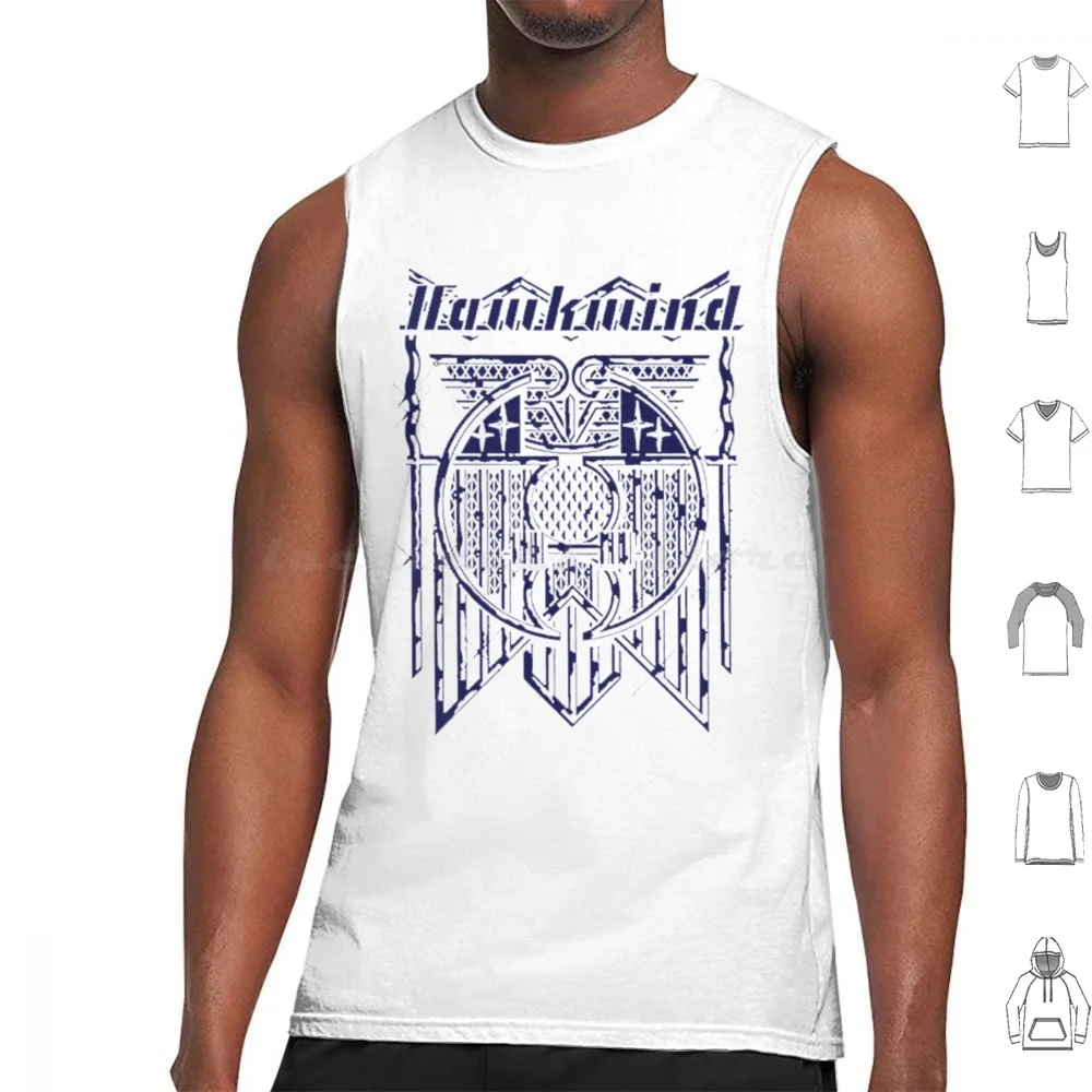 Hawkwind Doremi Tank Tops Print Cotton Hawkwind Dave Brock Hawkwind Band Metalrockprog Silver Machine Kilmeister Space