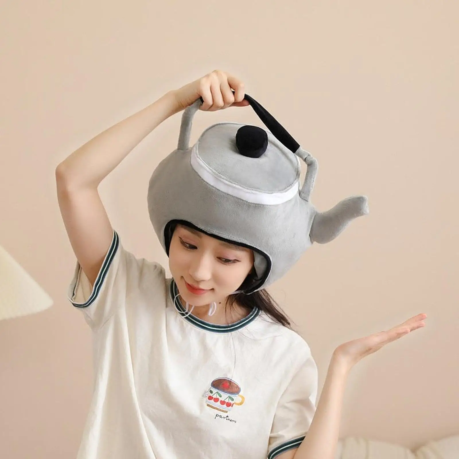 Chapeau de couvre-chef de bouilloire, jouet confortable en peluche pour Halloween, vacances, carnaval