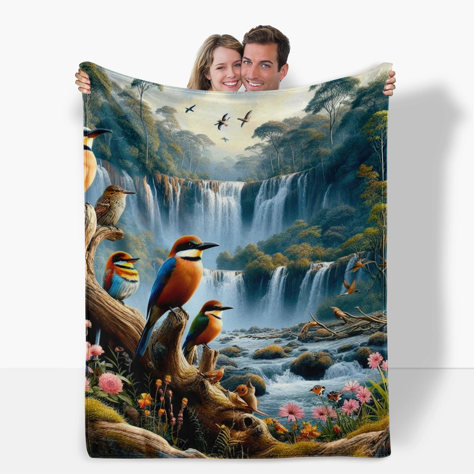 Inspired By Cartoon Waterfalls Birds And Flowers This Blanket Brings Nature Indoors