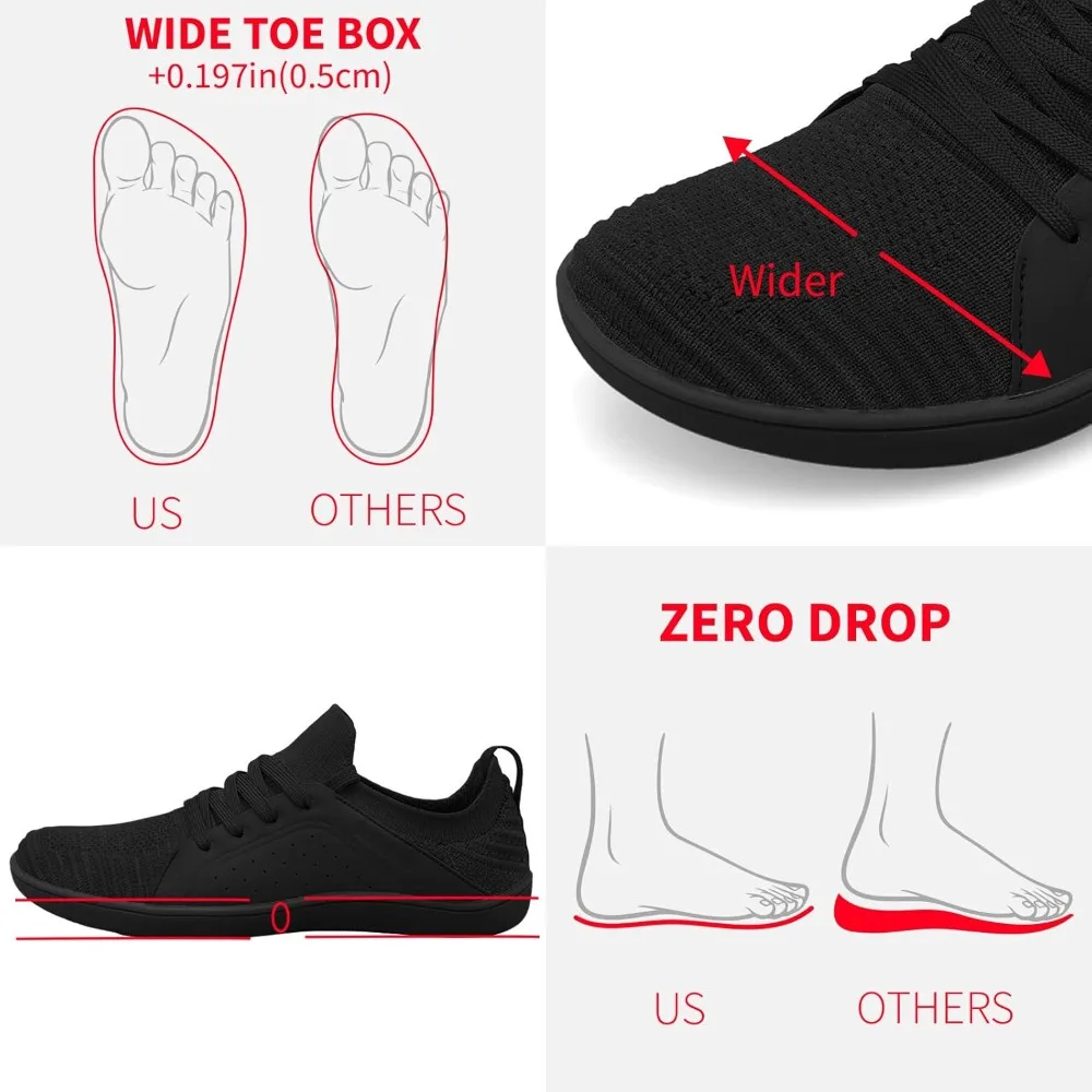 

Men's Barefoot Shoes Minimalist Cross-Trainer Shoes Wide Toe Walking Shoes Zero Drop Sole Trail Running Sneakers