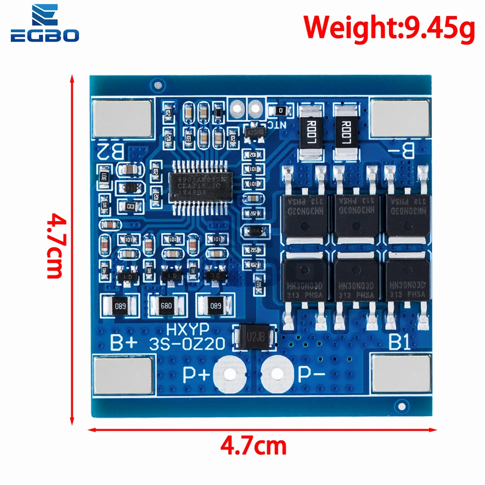 3S 12V 15A / 20A BMS 18650 Lithium Battery Protection Board 11.1V 12.6V Anti-overcharge With Balance And Temperature Control