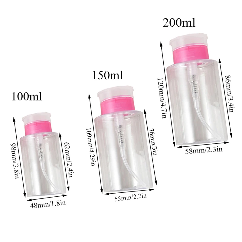 100/200ML Transparent Soap Empty Pump Bottle Gel Shampoo Toner Dispenser Portable Liquid Storage Container Bathroom Accessories