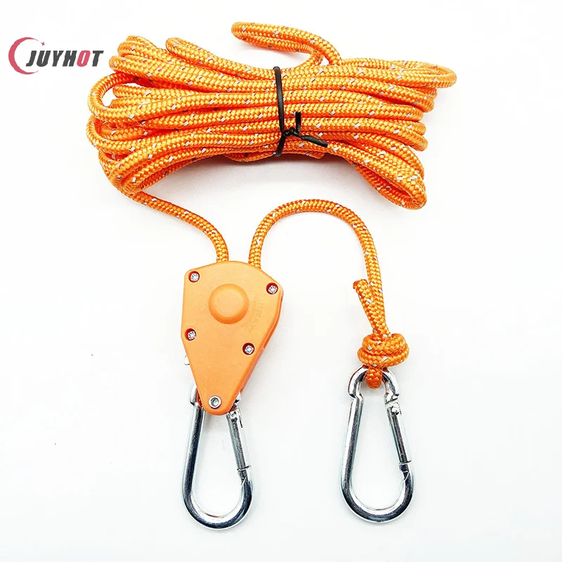 Reflective 2/4/5m 4mm Tent Rope Fastener Fixed Buckle Pulley Tensioner Ratchet Hangers Awning Wind Rope Tie Down Adjusting The image 4