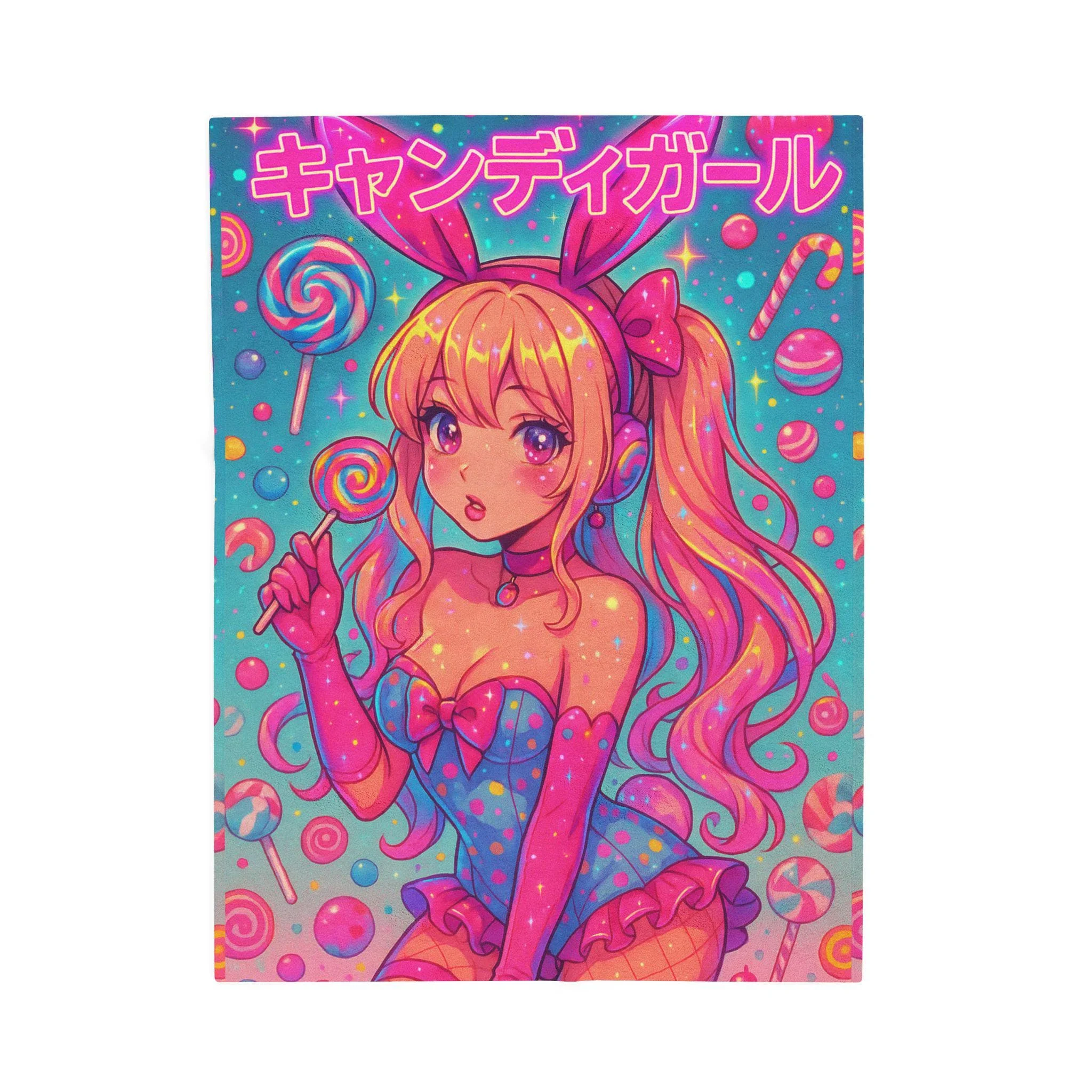 Anime Kawaii Candy Girl Plush Blanket Fluffy Soft Blankets and Throws Bedspread on the Bed Linens Human Made Home Throw Sofa