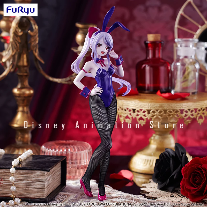 FuRyu-Figurines Anime de Lapins BiCute, OVERLORD Shalltear Bloodfallen, Black InjBunny Girl, Collection de modèles Kawaii Toy Hobby, 26cm