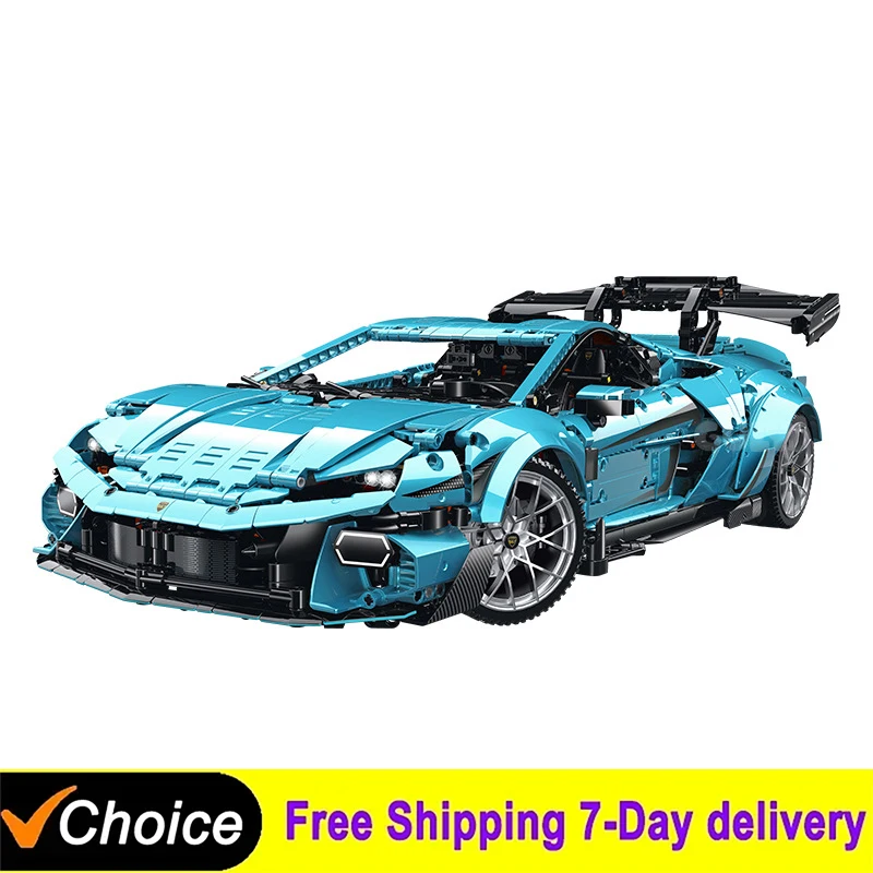GULY 10660 1:8 테크니컬 슈퍼카 램 빌딩 블록 브릭스 스포츠카 모델 데스크탑 조립 세트 어린이 장난감 선물용 3601피스