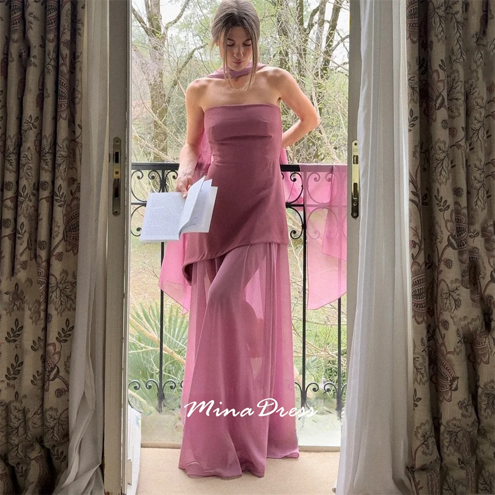 

Mina One-length Shoulder Evening Luxury Dress for Wedding Guests Customized Elegant Women's Dresses for Party Double Color Prom