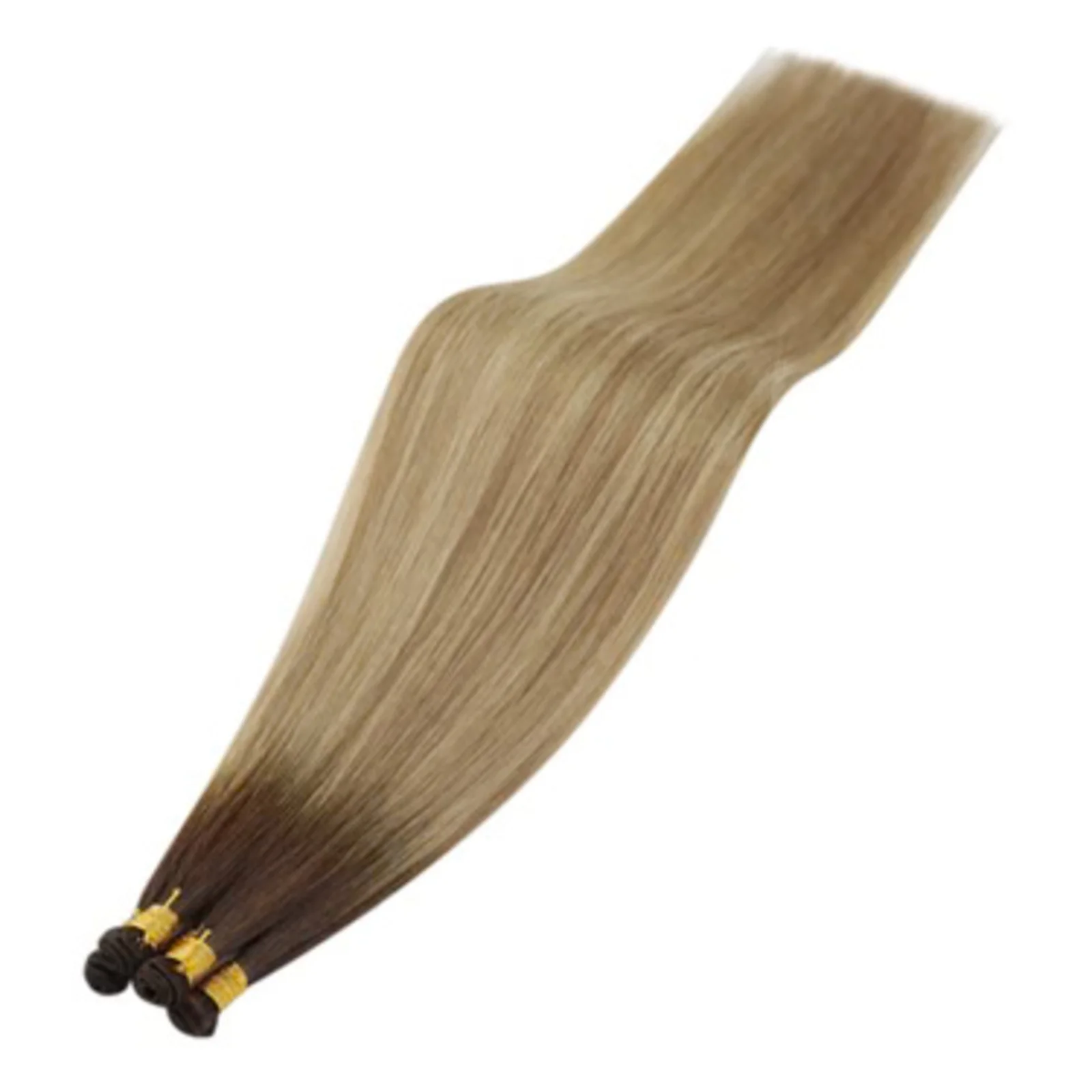 YoungSee Virgin Hand Tied Hair Weft Balayage Color Silky Straight 100% Human Hair 14-24Inch  For Thinning Hair 12Months