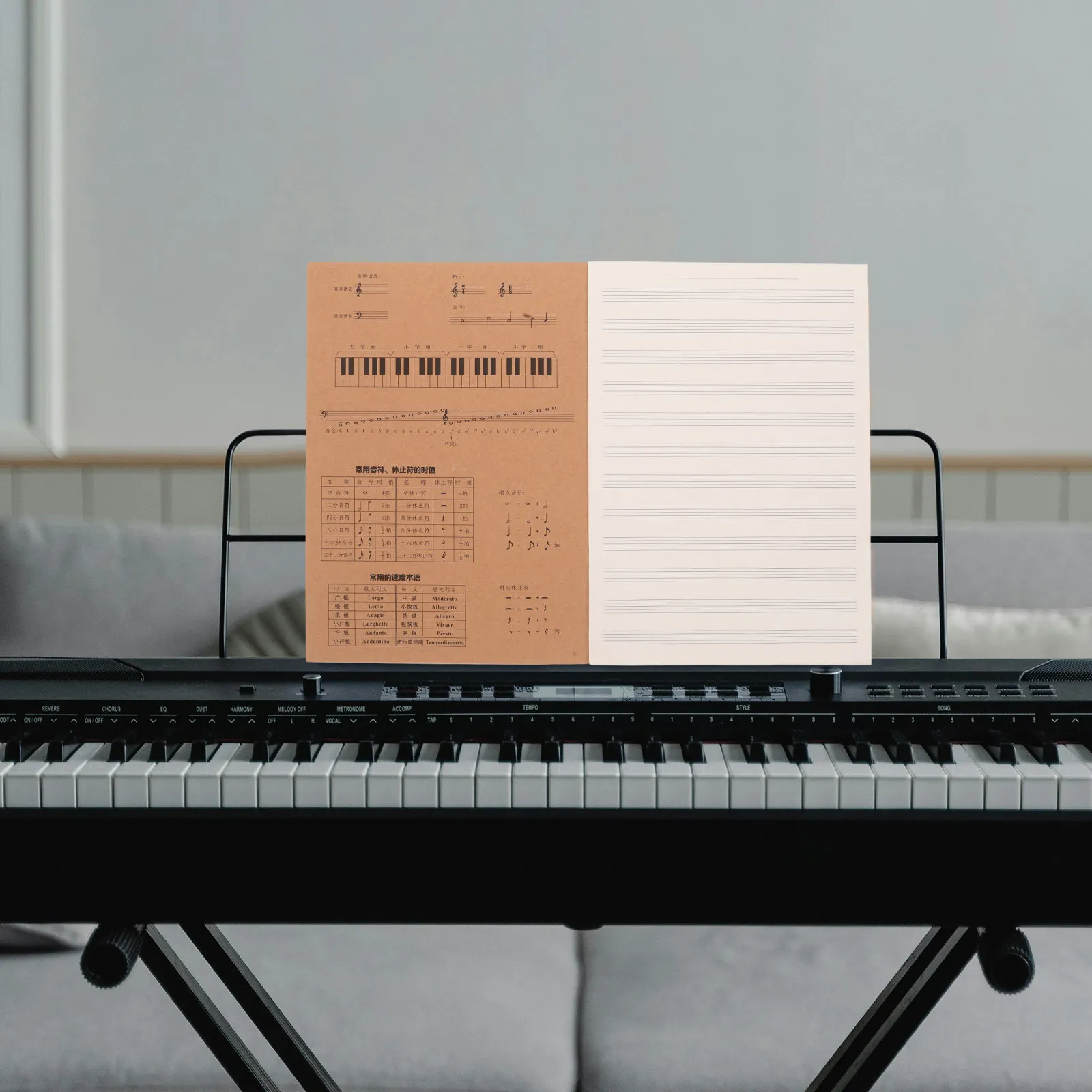 10Pcs Compact Music Manuscript Notebook Portable Five Line Staff Paper for Guitarists Pianists Composers Music Notation Lyrics