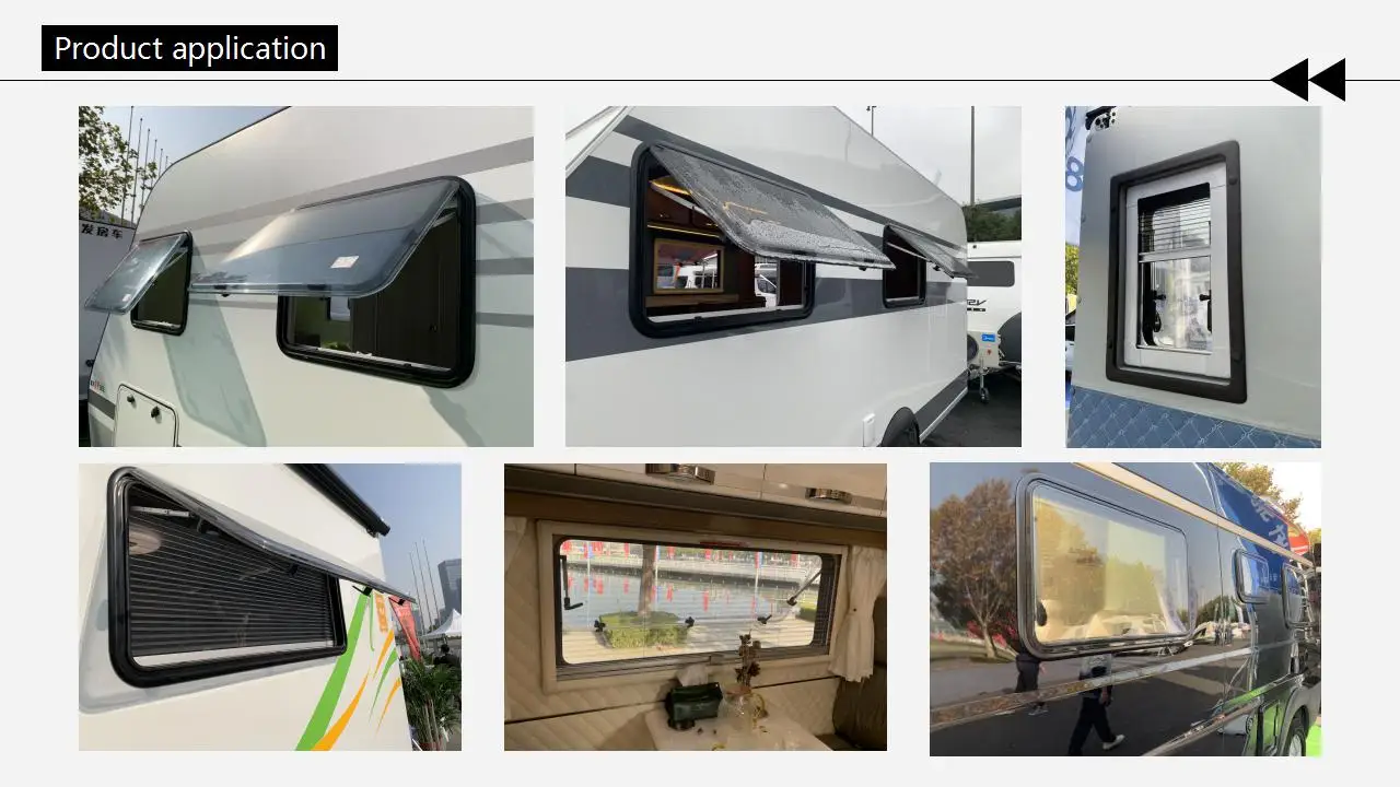 Double Glazed Acrylic Window with Round Corners Pleated Blind Fly Screen for Caravans & RVs New Strong Window for Vans