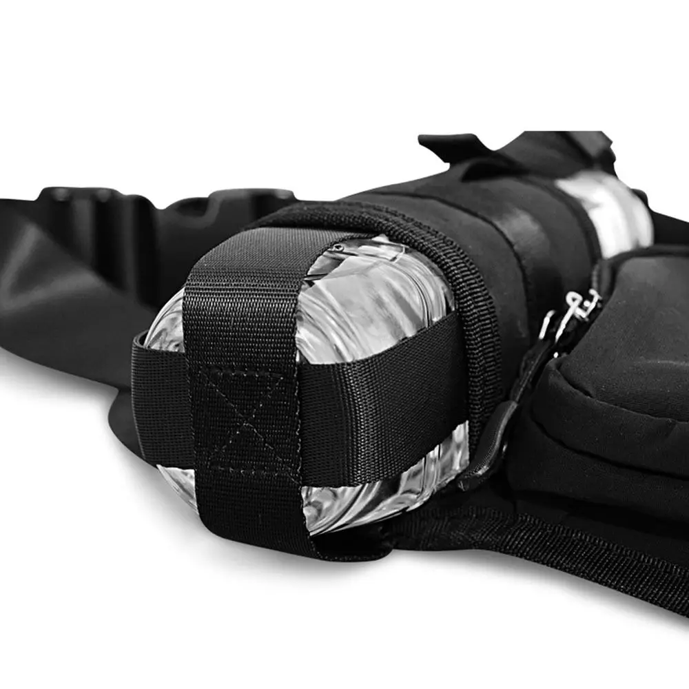 

Спортивная поясная сумка с регулируемым ремнем, большой вместимости, с двумя карманами, для бега, с держателем для бутылки, для гидратора, для телефона и кошелька