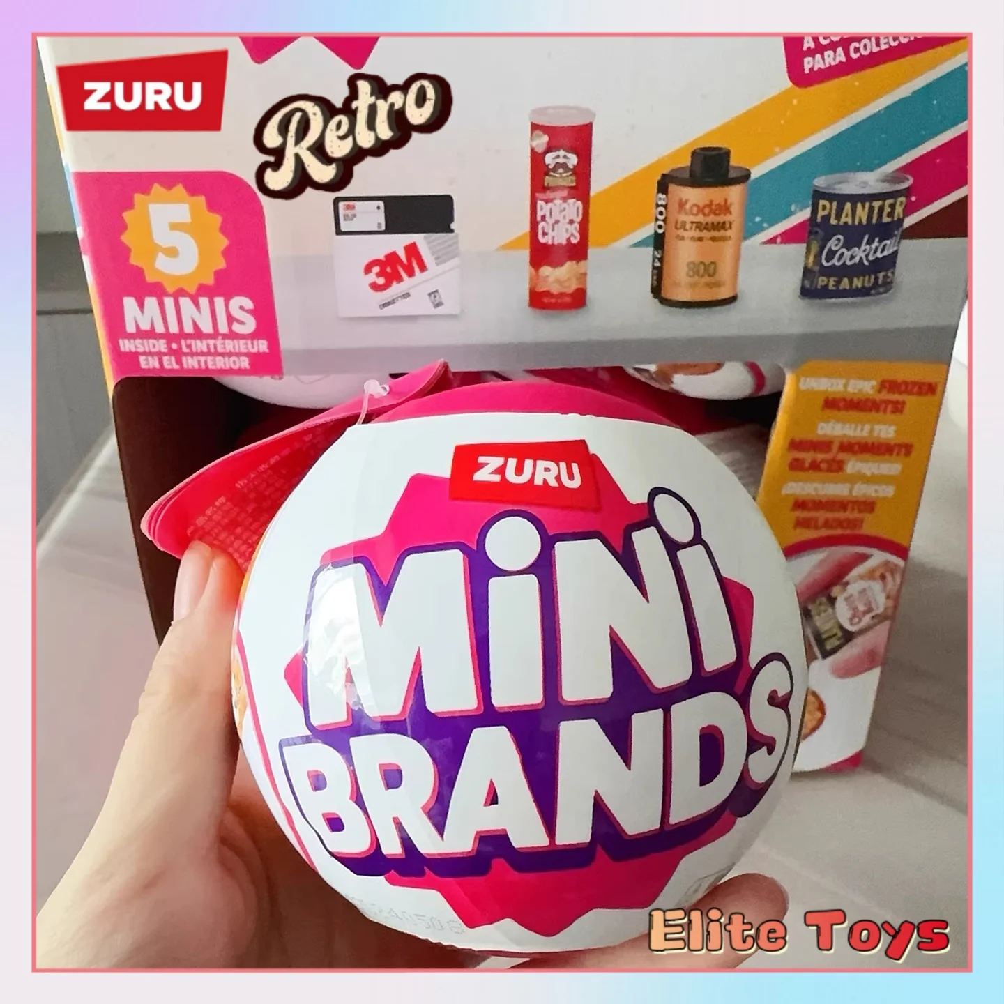 

ZURU Mini Brands Mystery Blind Ball Retro Miniature Food Toy Cans Collectible Figurines 60+ Surprise Minis Kids Birthday Gift