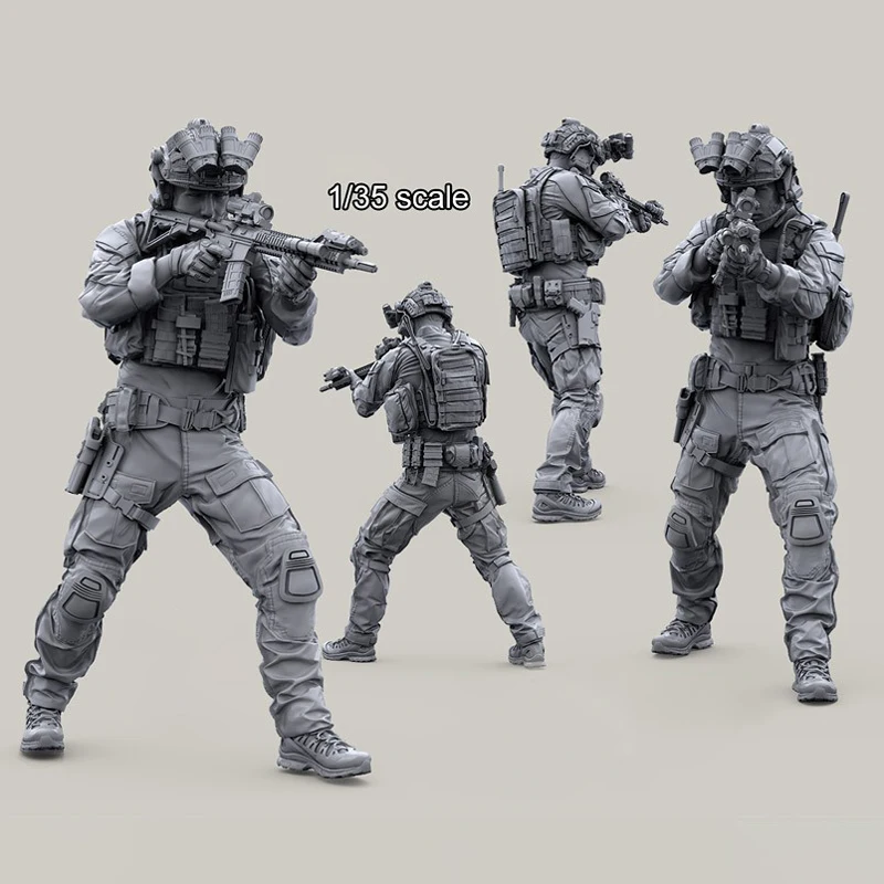 1/35 Resin Model Figure Kits GK , Six People，No Motorcycle，Military Theme，Unassembled And Unpainted，136RBL