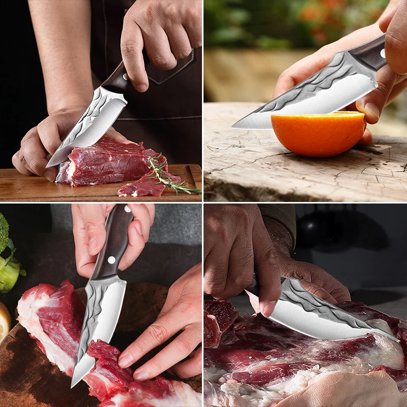 Srainless Steel Kitchen Knife Boning Knife Chef Knife Handmade Forged Knife for Cooking BBQ Meat Cleaver