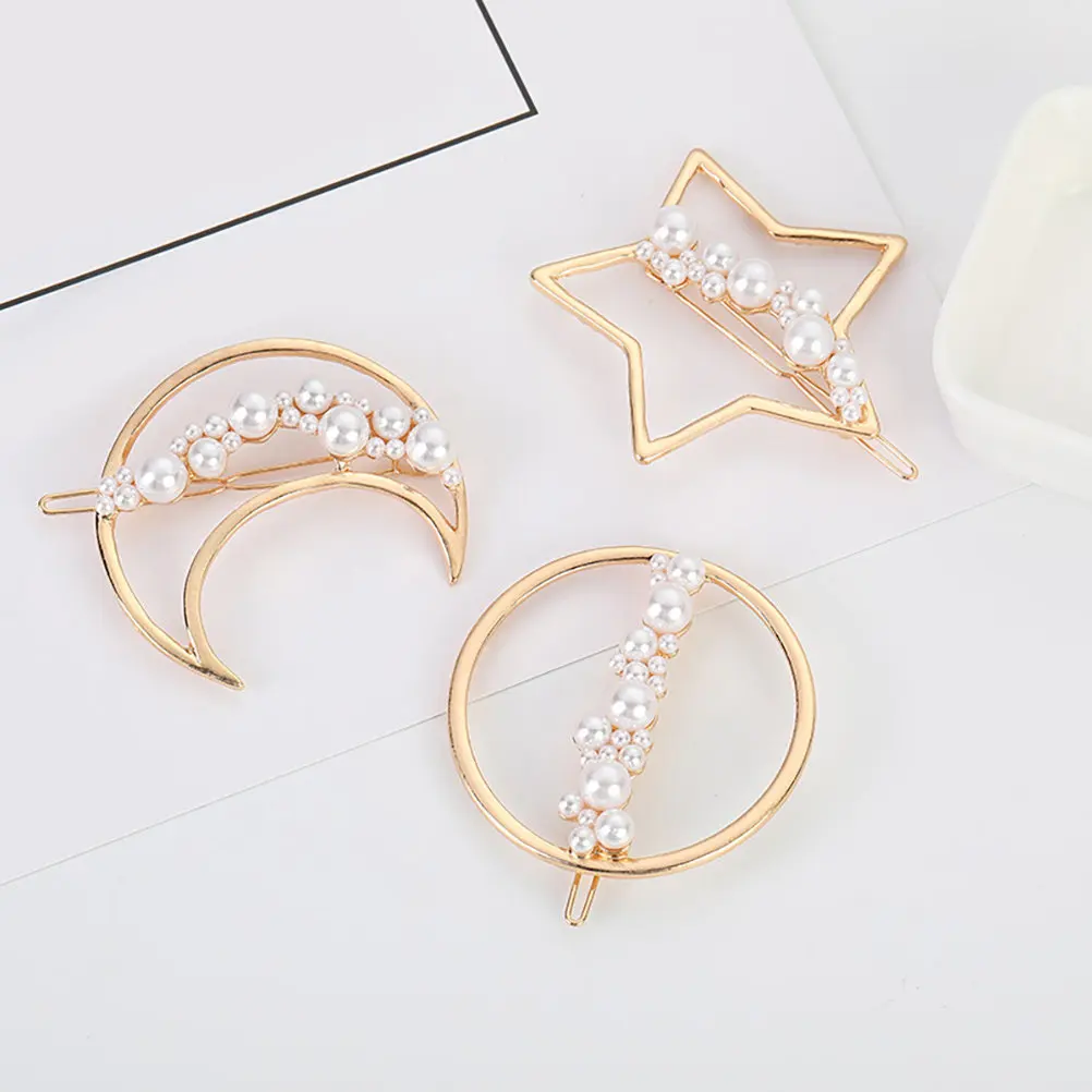

6Pcs Star Clip Pearl Barrettes for Women Accessories Versatile Styling Pins for Clothing Hats