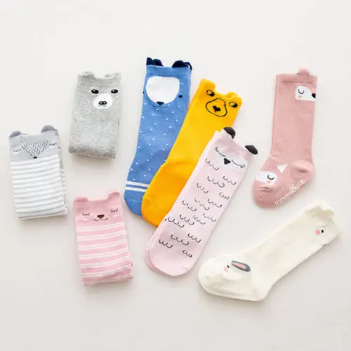 Tout nouveau collant mignon en coton pour nouveau-né fille et garçon, collants au-dessus du genou, imprimé de dessin animé, 0 à 4 ans, 8 styles